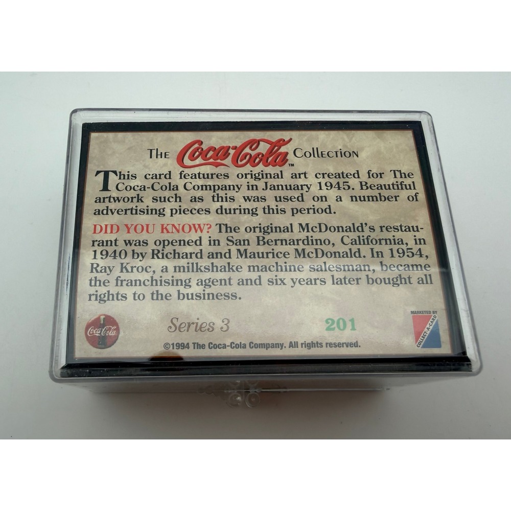 1994 Coca-Cola Collection Series 3 Complete 100 Card Set 201-300 Collect-A-Card